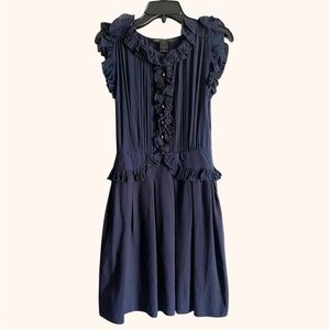 Marc By Marc Jacobs Navy Sleeveless Ruffle Mini Dress Victorian Size 2